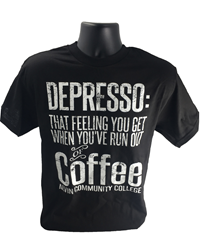 Depresso Tshirt Black With White Letters