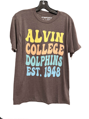 Alvin College Colorful Lettering Tee