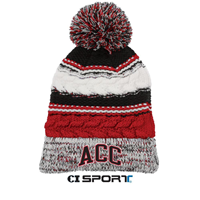 Beanie Pom Pom Red/Black/White