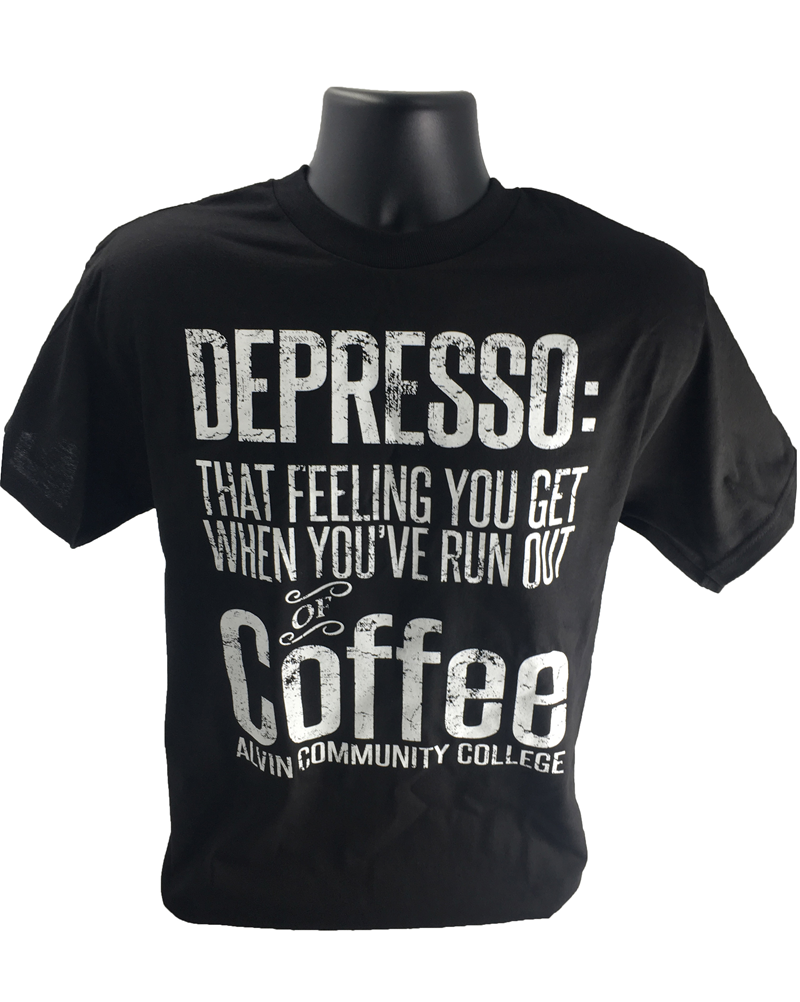 Depresso Tshirt Black W/ Wht Lett (SKU 103418341055)