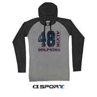 Hoodie Raglan Sleeve Black/Gray