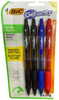 Pen Velocity Gel Retractable 4 Ct Asst