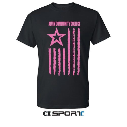 Tshirt Breast Cancer Black/Pink Flag (SKU 103580851069)