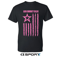 Tshirt Breast Cancer Black/Pink Flag